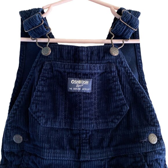 OSHKOSH B'GOSH Vestbak Corduroy Lined Adjustable Straps Snap Button Overall 12M - Picture 4 of 9